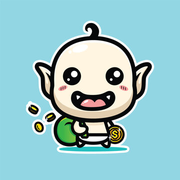 Chibi tuyul ghost stealing money