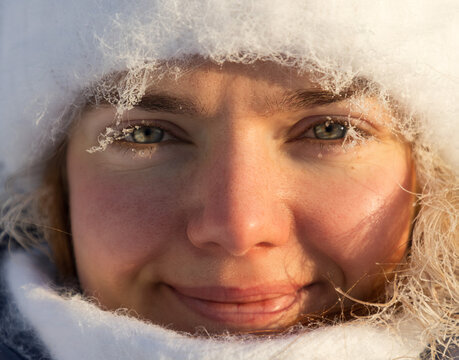 Frosted Eyelashes in Winter