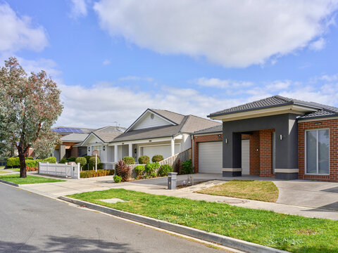 Street View of Suburban Houses in a Masterplanned Suburb in Australia