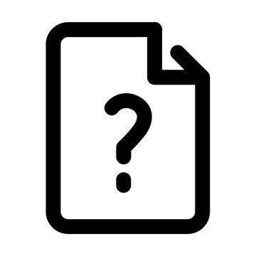 Document file with question mark help support icon