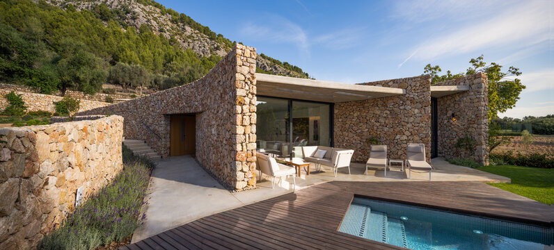 Luxury stone villa with pool in Catalonia countryside