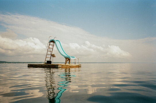 Landscape swimming  slide  Lake film