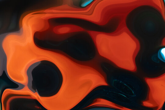 Abstract orange and black fluid distortion background