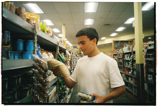 Teenager Shopping for Food Grocery Store