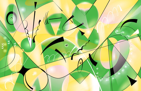 bold abstract pattern with organic forms and graphic lines