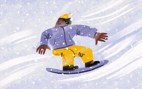 Snowboarder Enjoying a Winter Day on the Mountain