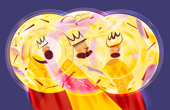 Three Kings with halos &ndash; Christmas and Epiphany