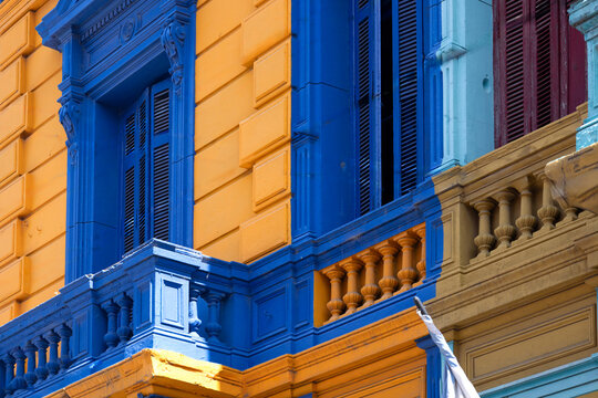Colorful facades of El Caminito in Buenos Aires, Argentina
