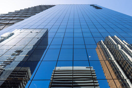Buenos Aires financial center skyscraper facade reflection