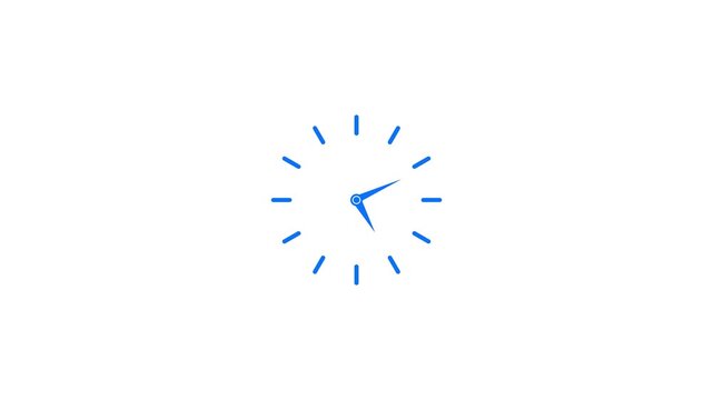 Clock face animation in 4K showcasing continuously turning watch arrows, delivering a seamless 24-hour rotational cycle optimized for modern motion graphics workflows.