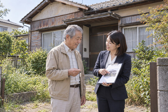 空き家の所有者と不動産担当者