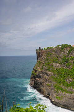 Uluwatu cliff and Hindu temple above the Indian Ocean