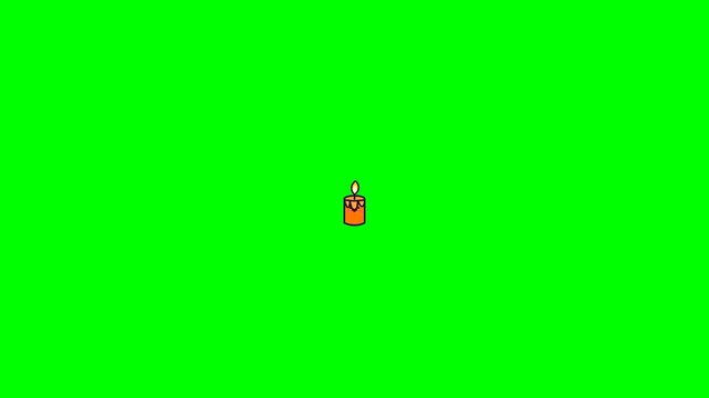 Animated cartoon rocket ship blasting off on green screen background.