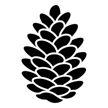Pinecone silhouette vector icon