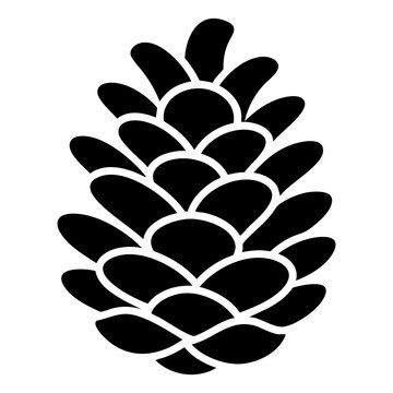 Pinecone silhouette vector icon