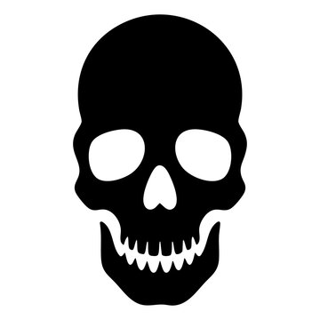 Halloween skull silhouette vector icon
