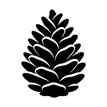 Pinecone silhouette vector icon