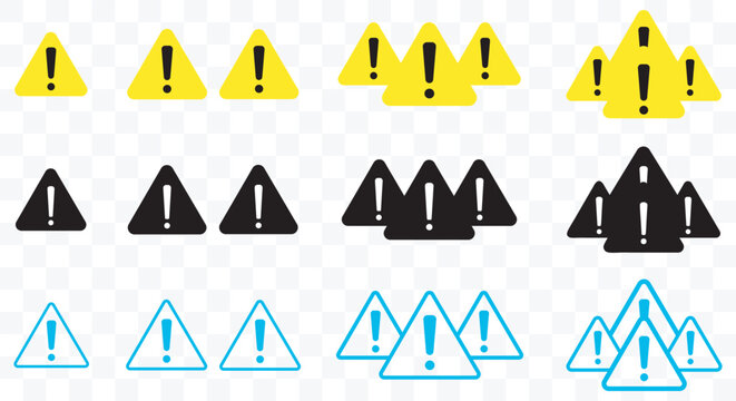 Set of danger caution signs, Symbols danger and warning signs symbol set isolated.