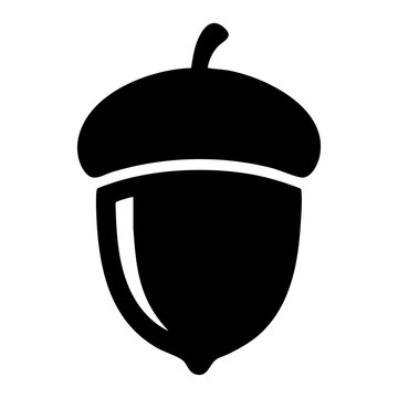 silhouette vector icon of acorn
