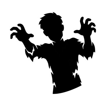 Halloween zombie vector silhouette