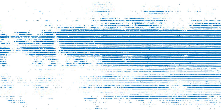Blue grunge horizontal lines with distressed static noise texture pattern background vector illustration.