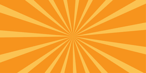 Fototapeta premium Sunburst vector illustration in vibrant orange and yellow tones with radiating beams for creative projects
