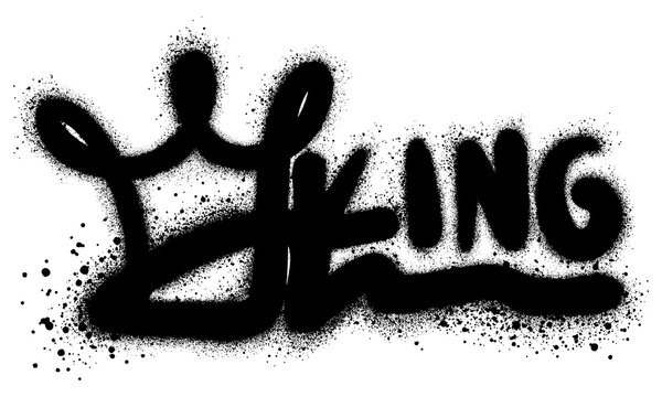graffiti spray crown icon isolated on white background. 