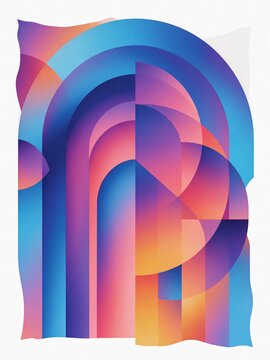 Abstract geometric arch design with vibrant gradient color