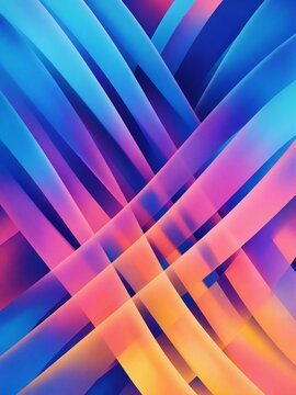 Abstract woven gradient ribbon pattern in neon colors