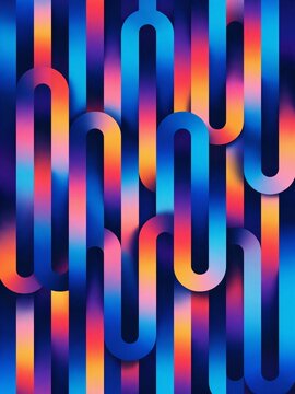Abstract colorful gradient ribbon pattern background design