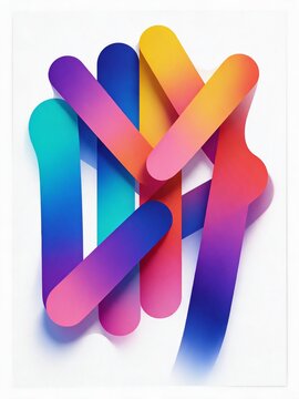 Abstract colorful  ribbons forming a modern logo shape