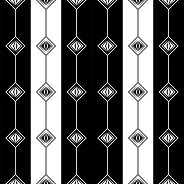 Abstract Black and White Geometric Seamless Pattern Background. Modern Elegant Texture for Textile Print, Packaging Design. Vector Illustration