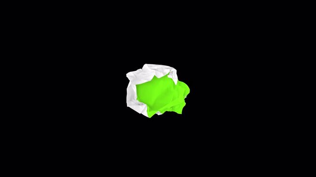 Animated Paper Unfolding with Green Screen on Transparent Background, Chroma Key Sheet Opening, Replaceable Content Mockup for Video, Advertising, Poster and Design
