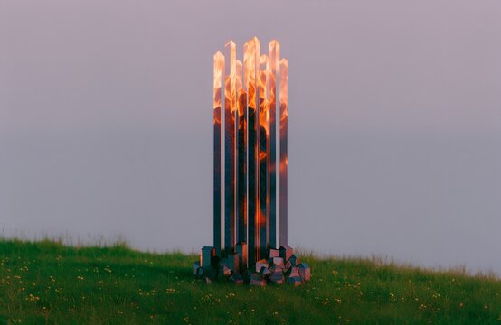 burning candles in the garden