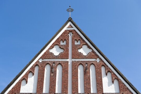Brick gable, cathedral, bishop's church of the Swedish-speaking Evangelical Lutheran diocese of Borg&aring;, Porvoo, Finland