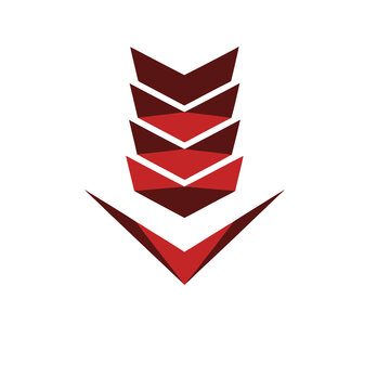 Abstract down arrow shape