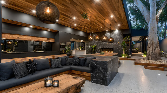 Vintage workshop with tools and warm lighting,Elegance and Comfort: Modern Hotel Lobby