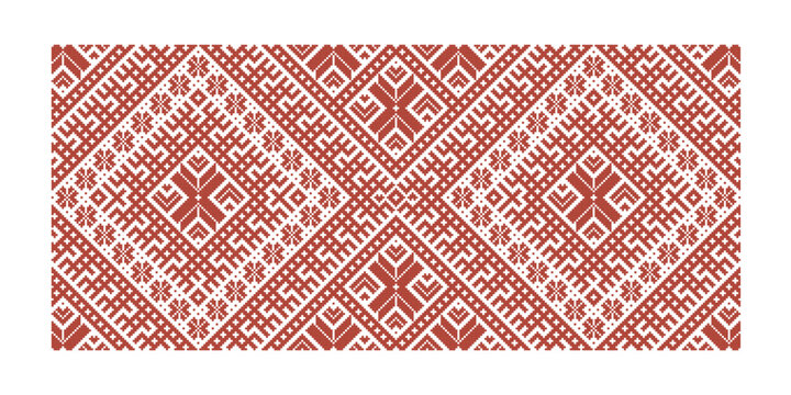 Vector illustration of traditional Latvian woven belt and one of the key symbols of Latvian cultural identity, included in the Cultural Canon of Latvia.