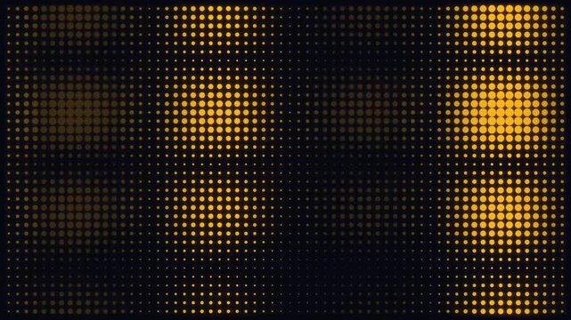 Golden halftone dot grid LED screen abstract background loop
