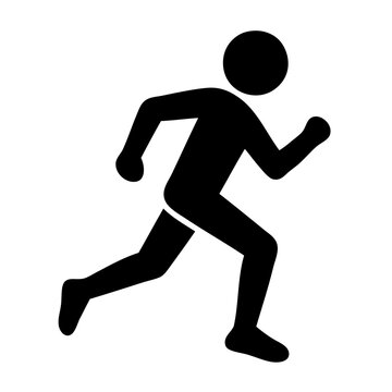 Black Silhouette Icon of a Running Person