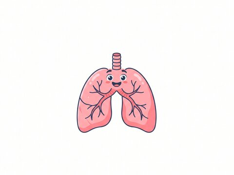 cartoon human lung illustration 
