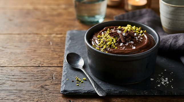 Dark Chocolate Mousse Pistachio Bowl