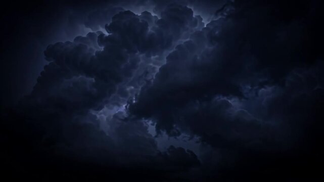 Dark clouds drifting on black background screen overlay for video editing