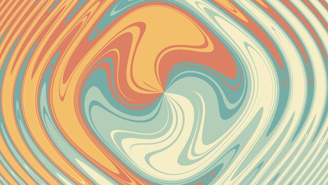 Retro 60s and 70s groovy carnival background. Sun and rainbow swirl pattern, vintage poster vibes. Funky ray elements, circle motifs, reminiscent of circus themes. Flat design illustration