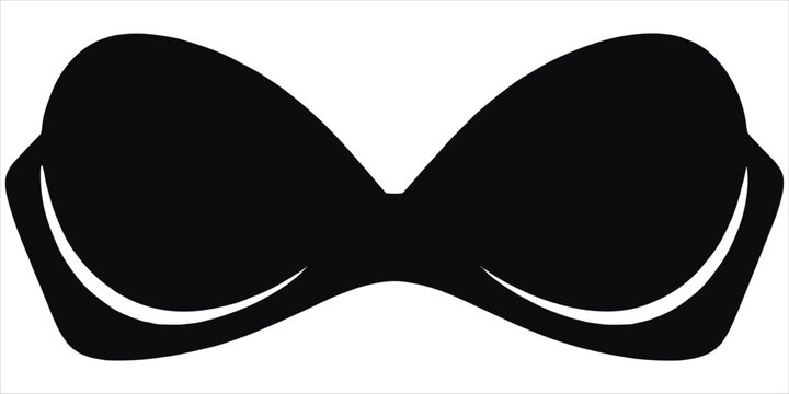 Black icon of a strapless bra or bandeau top isolated on a white background brassiere underwear