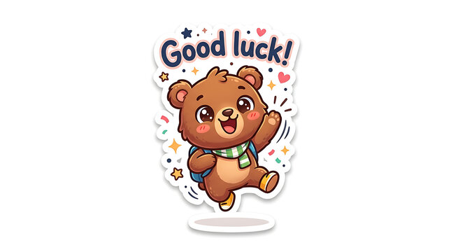 Cute cartoon bear holding a book with glasses