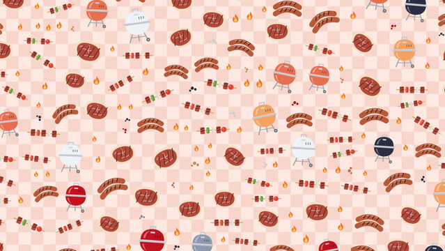 Backyard Grilling Food Decorative Background