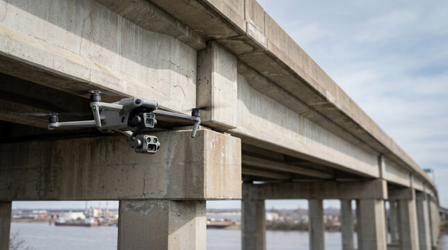 Quadcopter Drone Inspecting Wind Damaged Roof Shingles on Suburban House