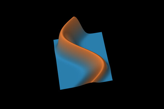 Meandering Gaussian ridge following a sinusoidal path