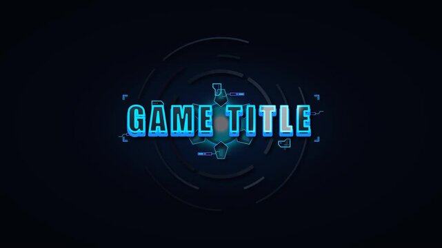 Premium cinematic gaming opening animation. An energy core charges, overloads with a shockwave, and mechanically assembles HUD fragments into a central game title before activating a cyber environment